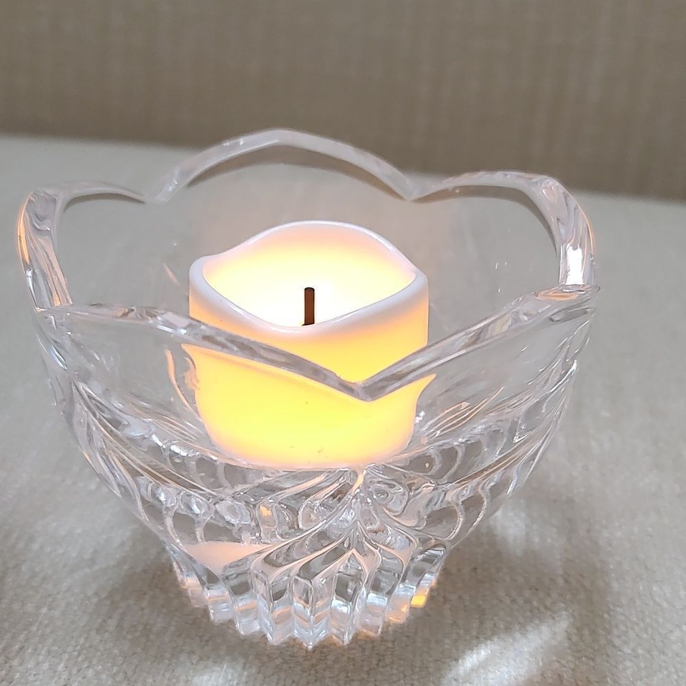 Crystal Tulip Flower Candleholders Votive holder Set of 2